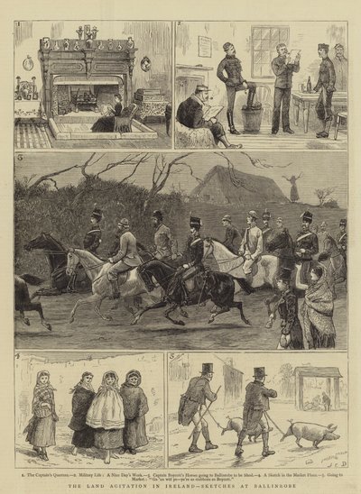 The Land Agitation in Ireland, Sketches at Ballinrobe by John Charles Dollman